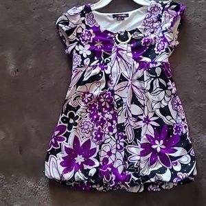 My Michelle size 8 floral glittery shirt